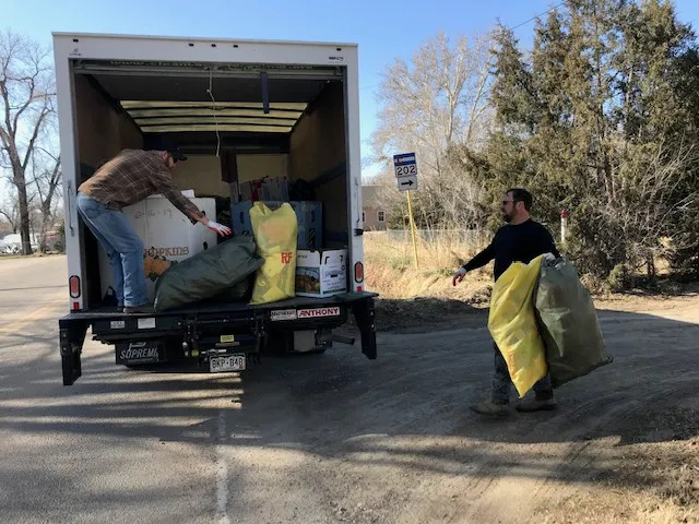 Curbside recycling pickup